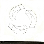 Drei Quader Kreis, 2005, Edelstahl, 160 x 160 x 15 cm