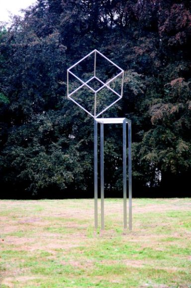 Balancierender Würfel Balancierender Würfel, 2018, Edelstahl, Kurpark Bad Hamm, Hamm